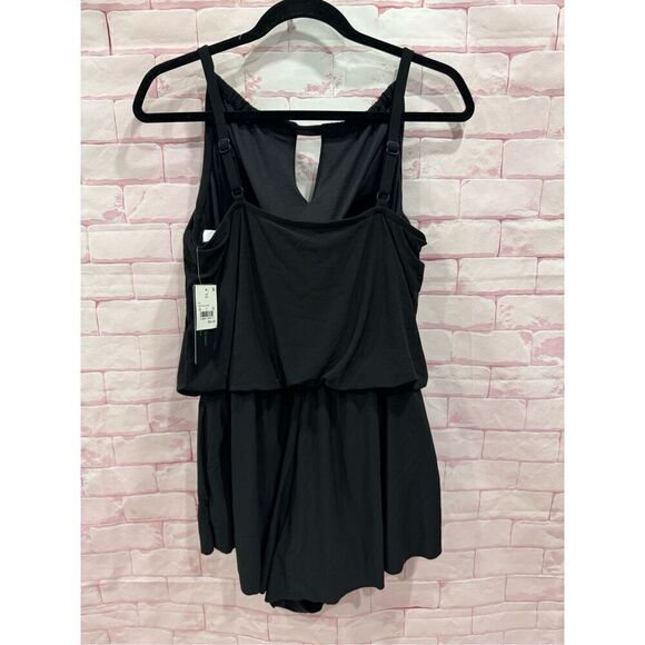 Aqua Green Women's Standard Keyhole Blouson Romper size 16W - Picture 6 of 8